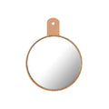 Round Bamboo Wall Mirror with Handle - Decorative and Functional Home Accent**