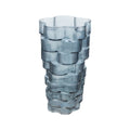 Elegant Textured Blue Glass Vase - Modern Home Decor Accent